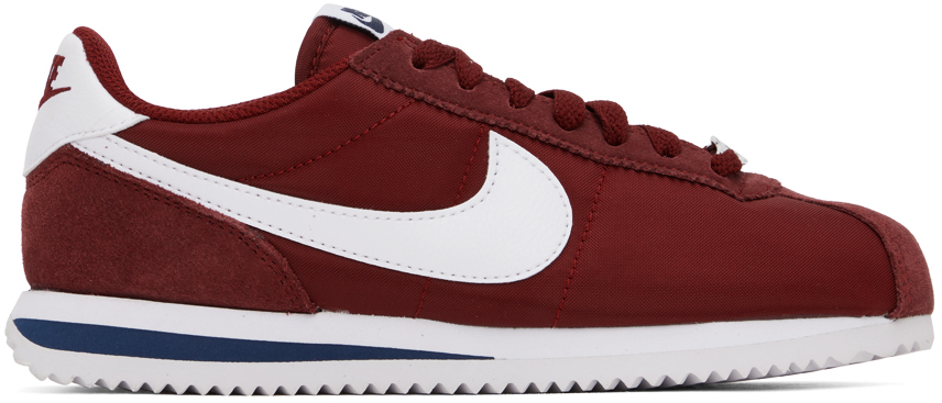 Shop Nike Burgundy Cortez Sneakers In Team Red/white