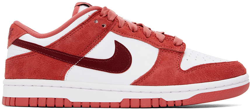 NIKE WHITE & RED DUNK LOW VALENTINE'S DAY SNEAKERS