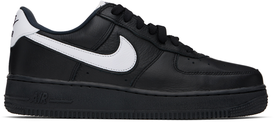 Shop Nike Black Air Force 1 Low Sneakers In Black/white-black
