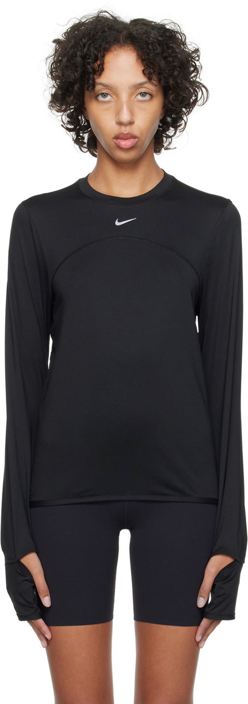 Nike Black Swift Element Long Sleeve T-shirt In Black/reflective