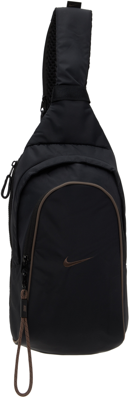 Nike Black Sportswear Essentials Sling Backpack In Black/black/ironston
