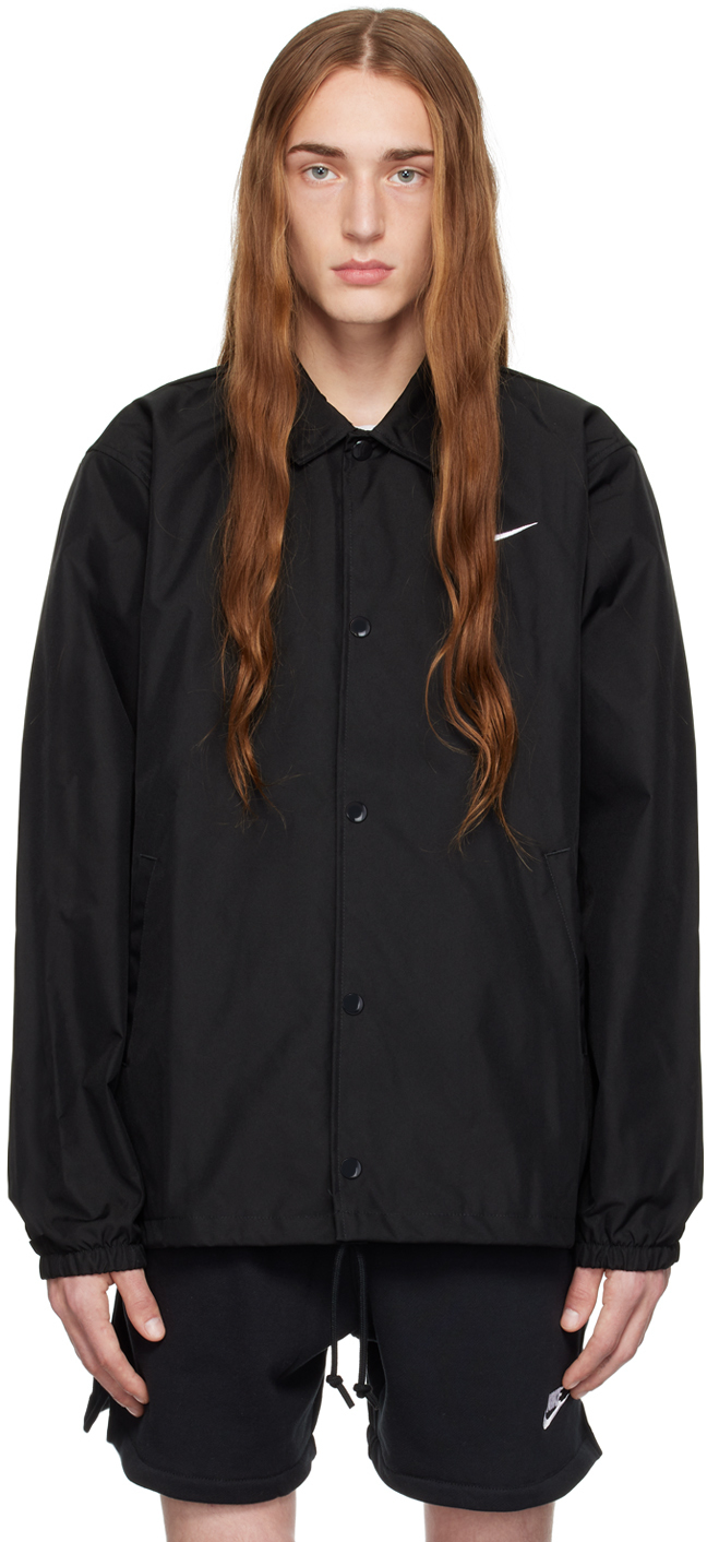 Nike Black Lined Jacket In Black/white