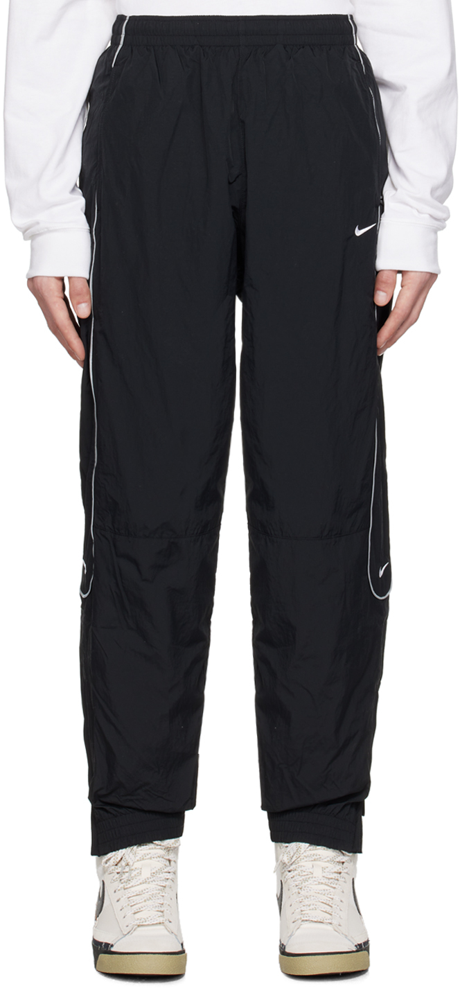 Nike Black Solo Swoosh Sweatpants In Black/white
