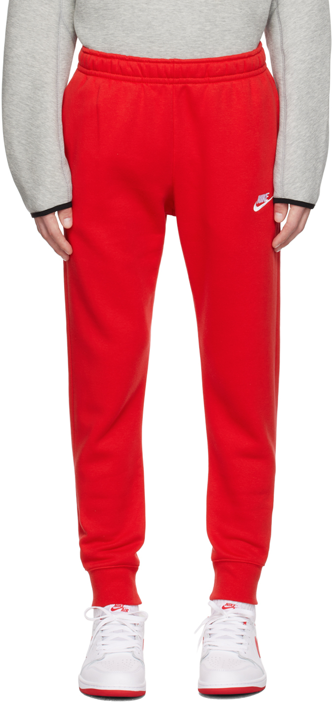 Nike Red Embroidered Sweatpants In University Red/unive
