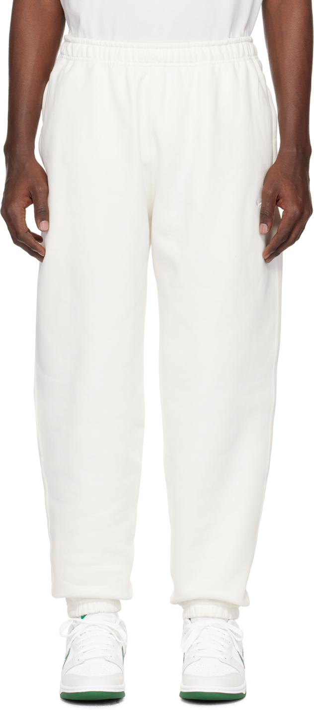 Shop Nike Off-white Embroidered Sweatpants In Sail/white