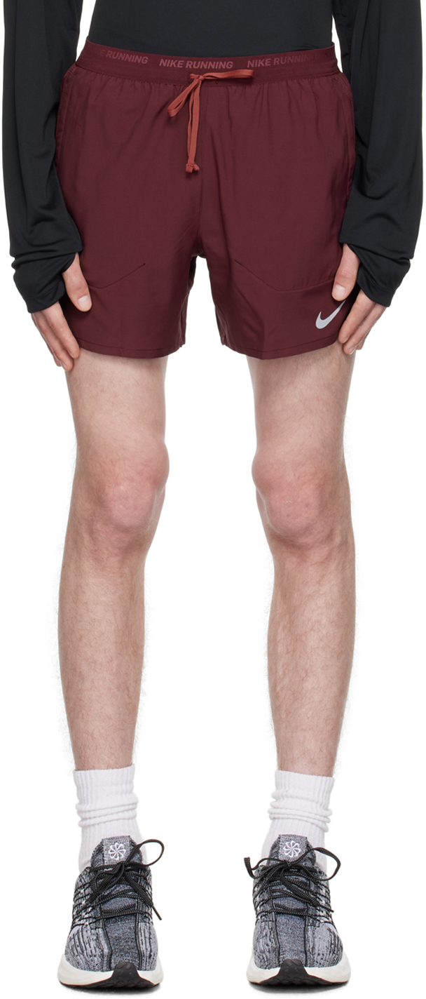 Shop Nike Burgundy Brief-lined Shorts In Night Maroon/cedar/r