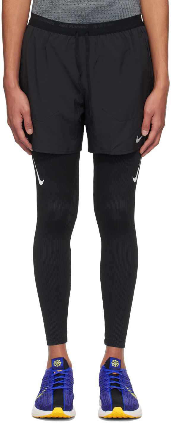 Shop Nike Black Stride Shorts In Black/black/reflecti