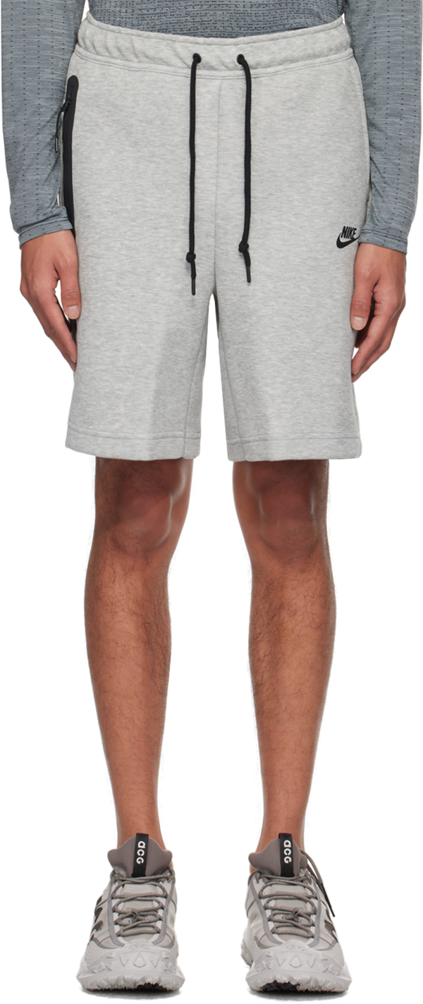 Nike Gray Relaxed Shorts In Dk Grey Heather/blac