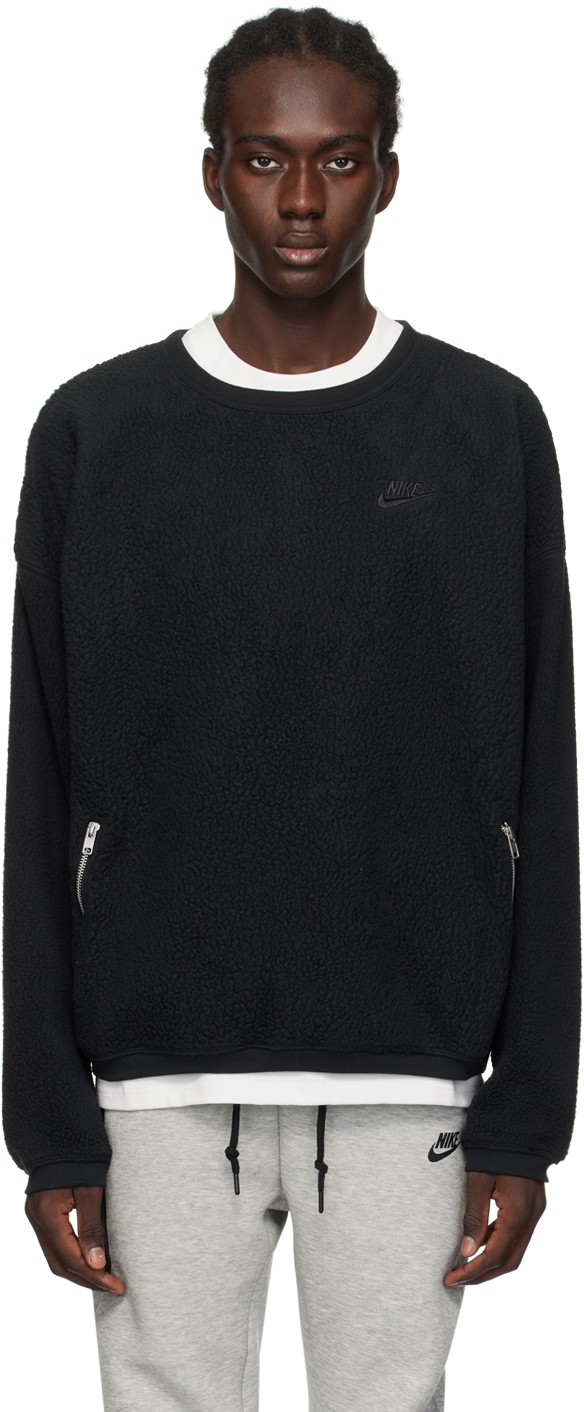 Nike Black Embroidered Sweatshirt In Black/black