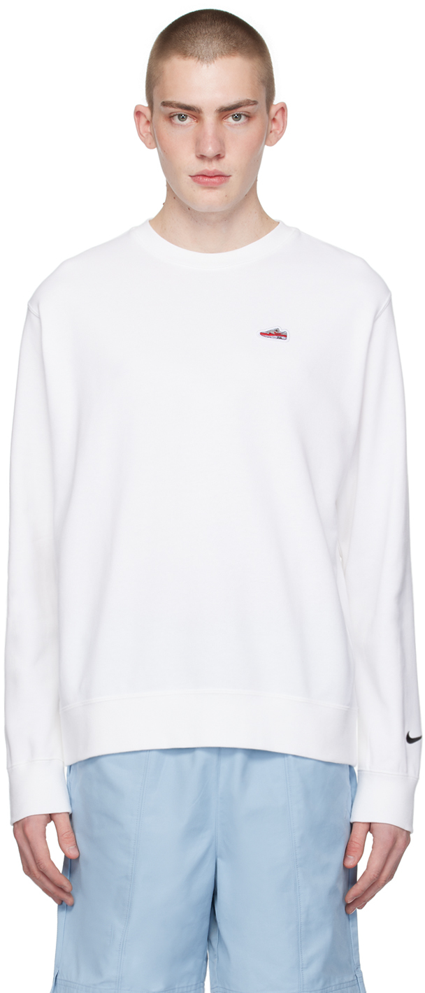 White Crewneck Sweatshirt by Nike on Sale