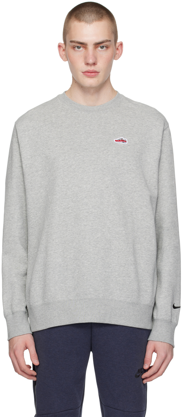 Nike grey hot sale crew neck sweatshirt