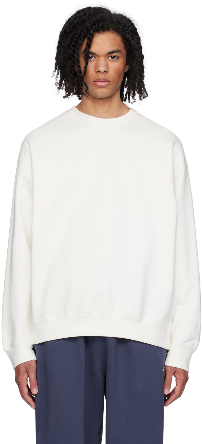 Nike Off-white Solo Swoosh Sweatshirt In Sail/white