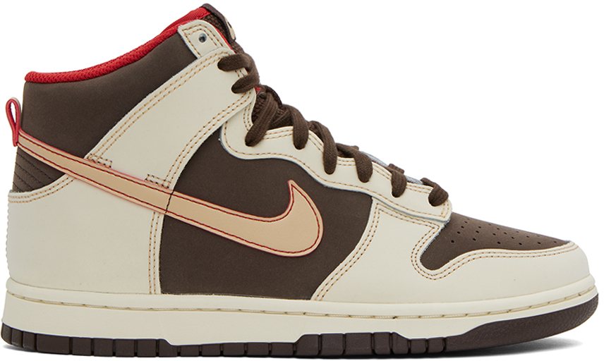 Nike Dunk High Retro Se Casual Shoes In Brown/beige/red