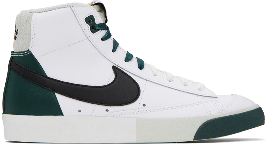 White & Green Blazer Mid '77 Premium Sneakers