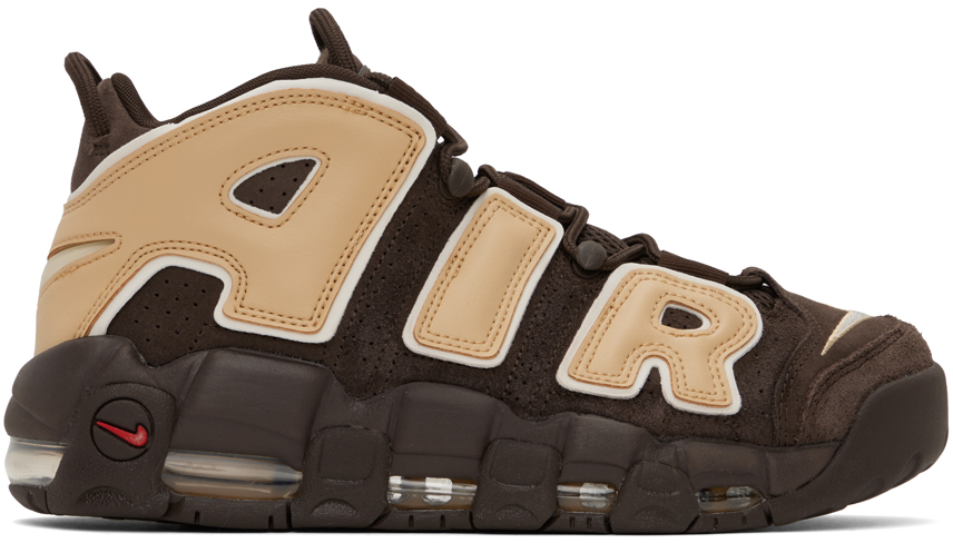Shop Nike Brown Air More Uptempo '96 Sneakers In Baroque Brown/sesame