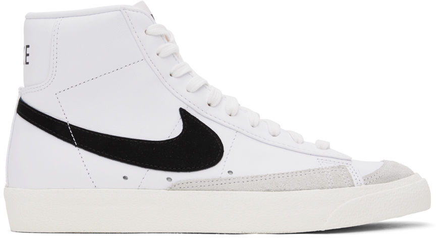 Nike White & Black Blazer Mid '77 Vintage Sneakers In White/black