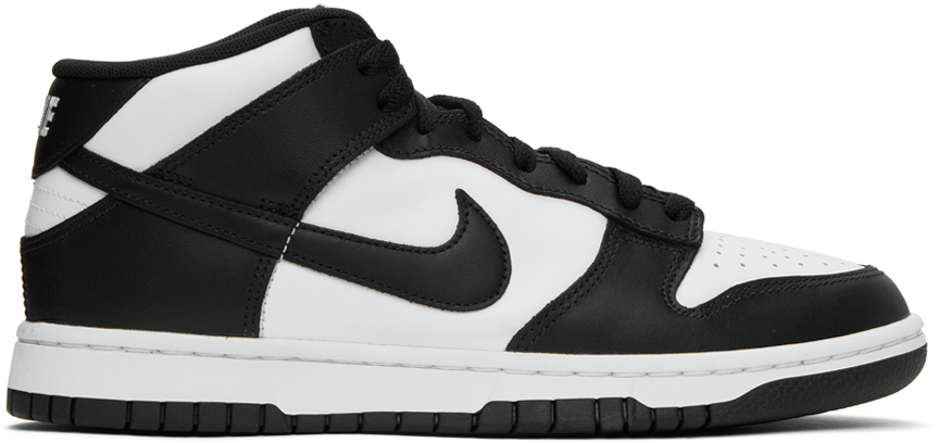 NIKE BLACK & WHITE DUNK MID SNEAKERS