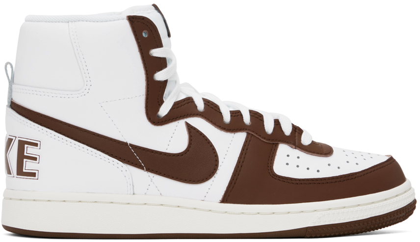 Shop Nike White & Brown Terminator High Sneakers In White/cacao Wow-sai
