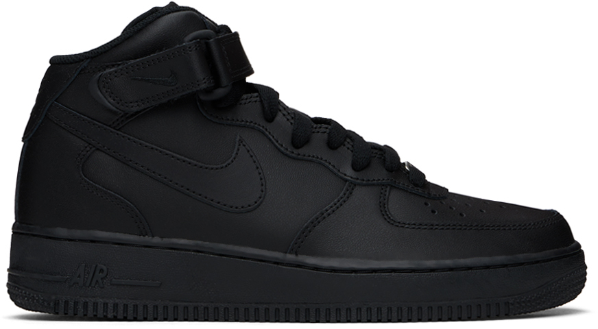 Nike Black Air Force 1 Mid '07 Sneakers In Black/black