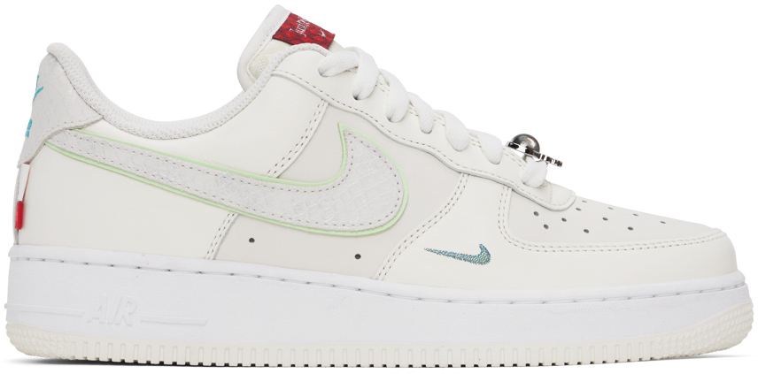 Shop Nike White Air Force 1 '07 Sneakers In Sail/vapor Green-whi