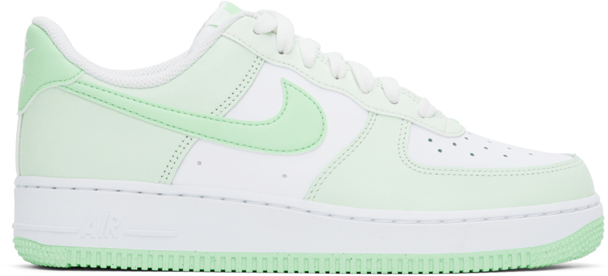 Shop Nike Green & White Air Force 1 '07 Sneakers In Barely Green/mint Fo