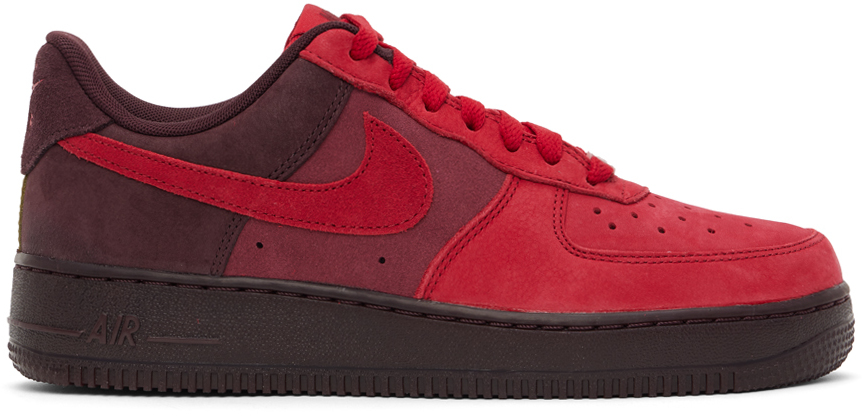 Shop Nike Red Air Force 1 '07 Layers Of Love Sneakers In University Red/unive