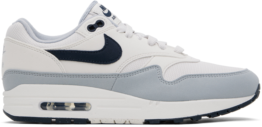 White & Gray Air Max 1 Sneakers by Nike on Sale