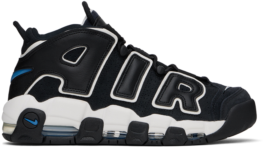 Shop Nike Black Air More Uptempo '96 Sneakers In Black/star Blue-summ