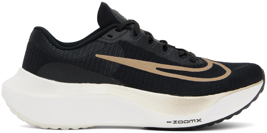 Nike Black Zoom Fly 5 Sneakers In Black/mtlc Gold Grai