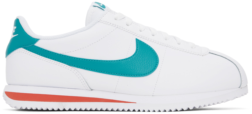 White & Blue Cortez Sneakers by Nike on Sale