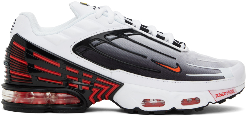 Shop Nike Black & White Air Max Plus 3 Sneakers In White/team Orange-bl