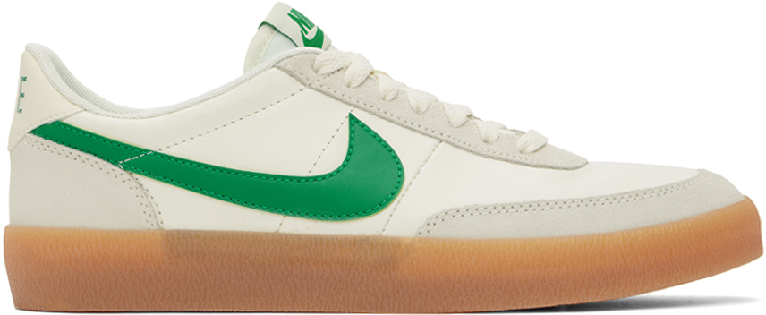 Shop Nike Off-white & Green Killshot 2 Sneakers In Sail/lucid Green-gum