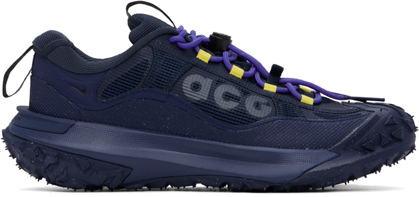 Nike Navy Acg Mountain Fly 2 Low Gore-tex Sneakers In Dark Obsidian/light