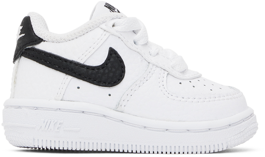 Nike Baby White Force 1 Sneakers In White/black
