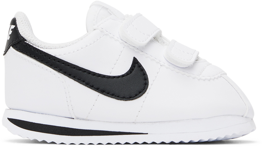 Nike Baby White Cortez Basic Sneakers In White/black