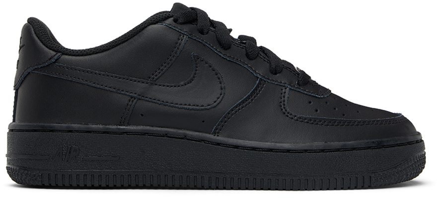 Shop Nike Kids Black Air Force 1 Le Big Kids Sneakers In Black/black