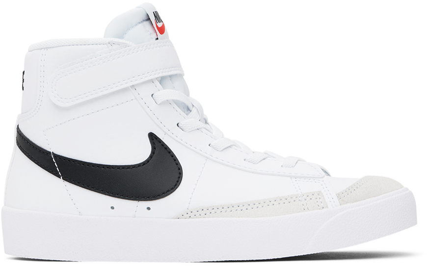 Nike Kids White Blazer Mid '77 Little Kids Sneakers In White/black