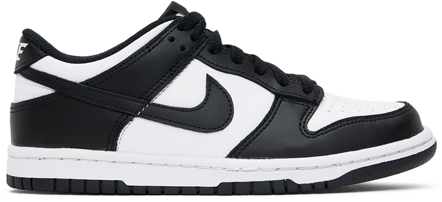 Kids White & Black Dunk Low Big Kids Sneakers by Nike | SSENSE