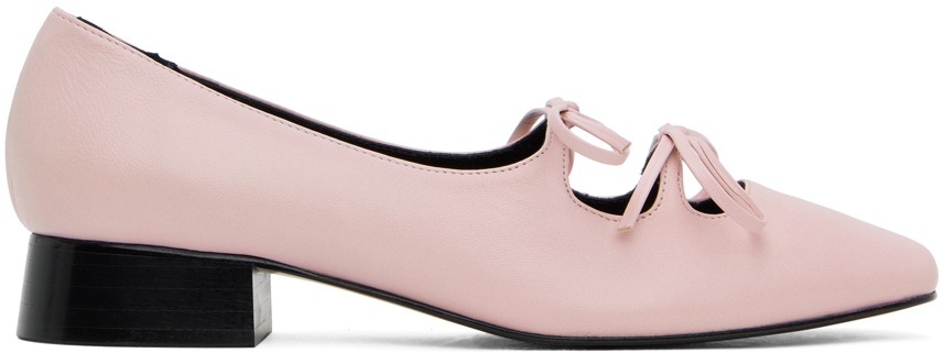 Nicole Saldaã±a Ssense Exclusive Pink Isabel Ballerina Flats In Pink Leather
