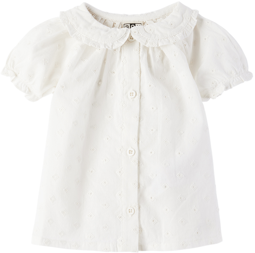 Shop Bonton Baby White Aria Top In Blanc Paloma