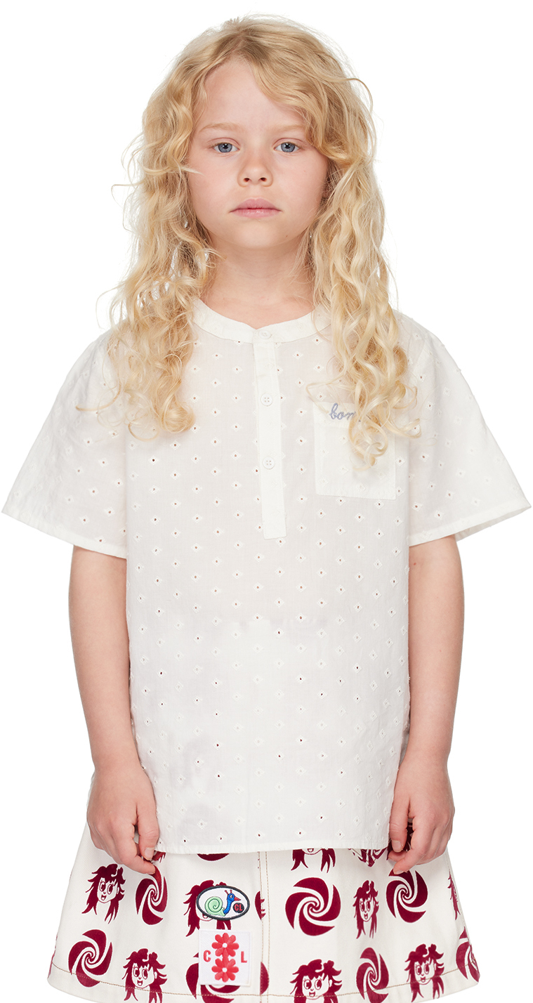 Bonton Kids White Garou Shirt In Blanc Paloma