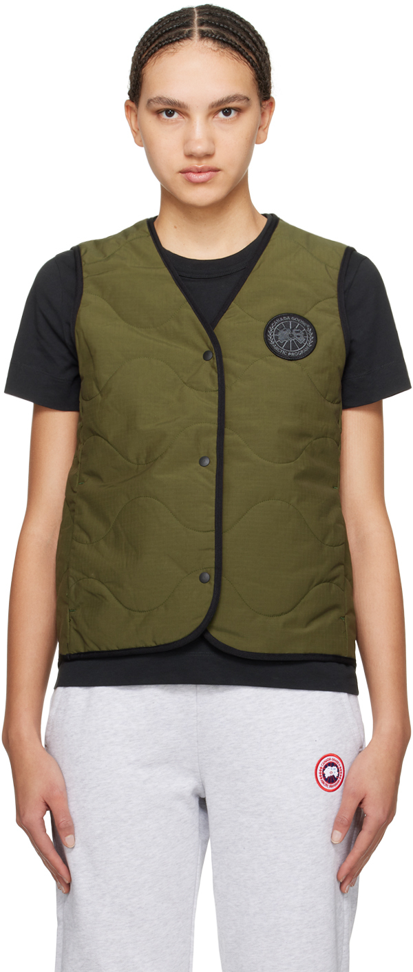 Shop Canada Goose Khaki Annex Liner Reversible Vest In 49 Military Green
