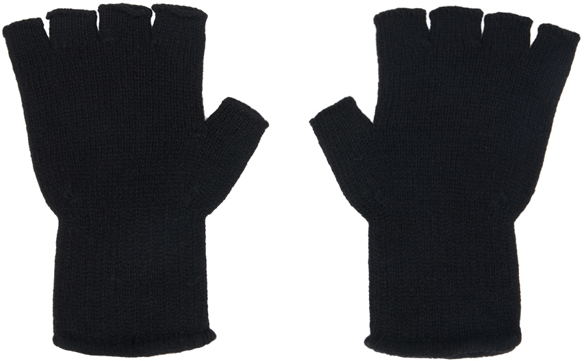 SSENSE Exclusive Black Heavy Fingerless Gloves
