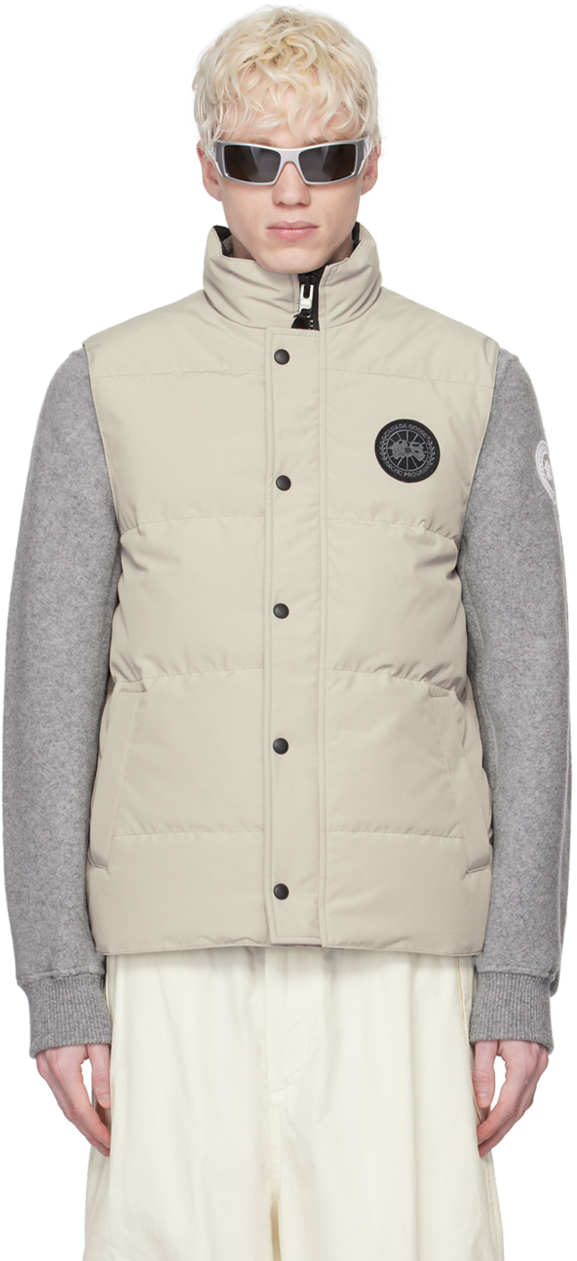 Canada Goose: Beige Black Label Garson Down Vest | SSENSE Canada