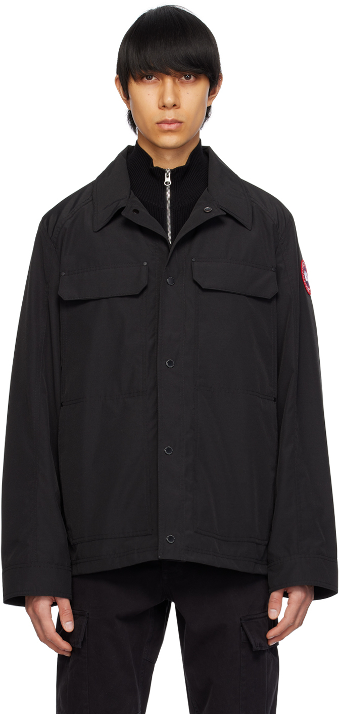 Shop Canada Goose Black Burnaby Jacket In Black - Noir