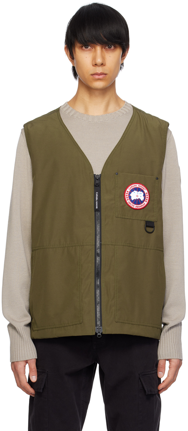 Shop Canada Goose Khaki Canmore Vest In Military Green