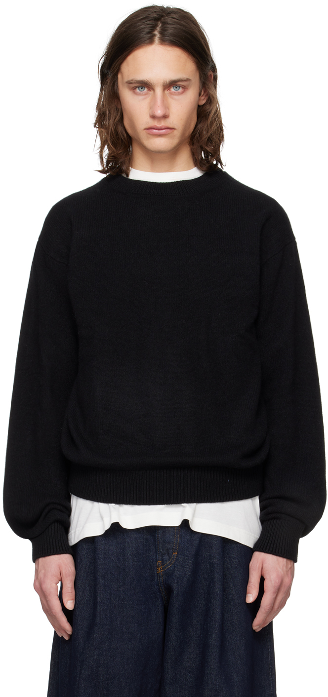 The Elder Statesman Black Simple Sweater In 001 Black