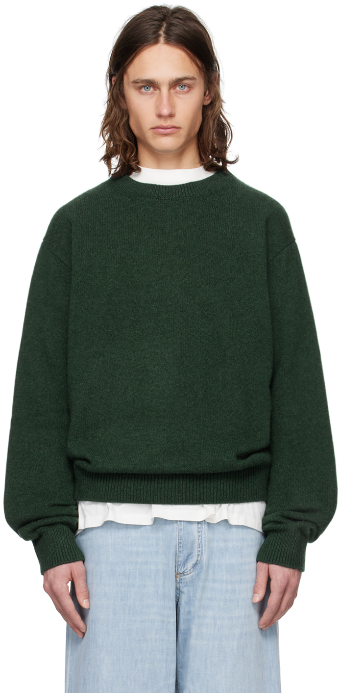 The Elder Statesman Green Simple Sweater In 350 Willow