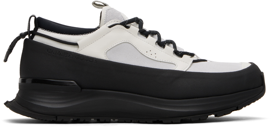 Shop Canada Goose White & Gray Glacier Trail Sneakers In White/black