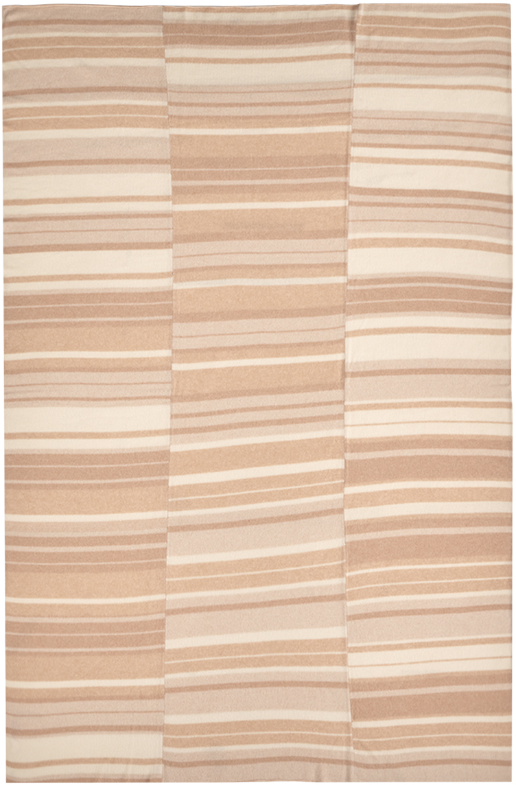 Shop The Elder Statesman Off-white & Beige Stripe Super Duper Blanket In Khaki/ivory